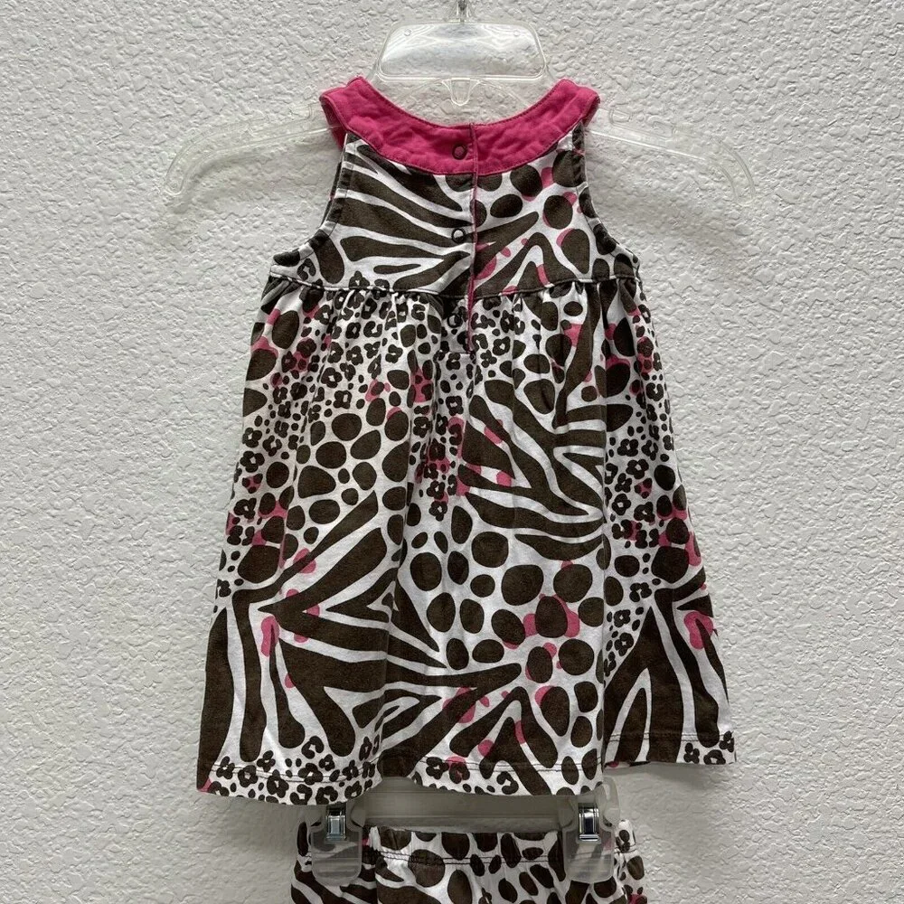 Carter’s Girls Size 24 Months Brown Pink Animal Cheetah Sleeveless 2pc - Picture 6 of 7